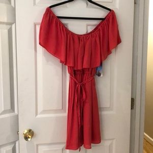 NWT Coral Off-Shoulder Dress